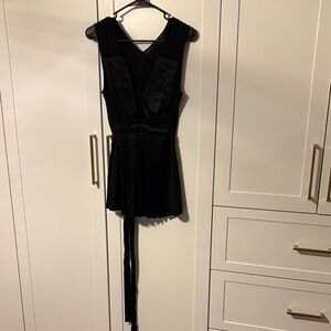 BCBG accordion silk tank top with tie waist